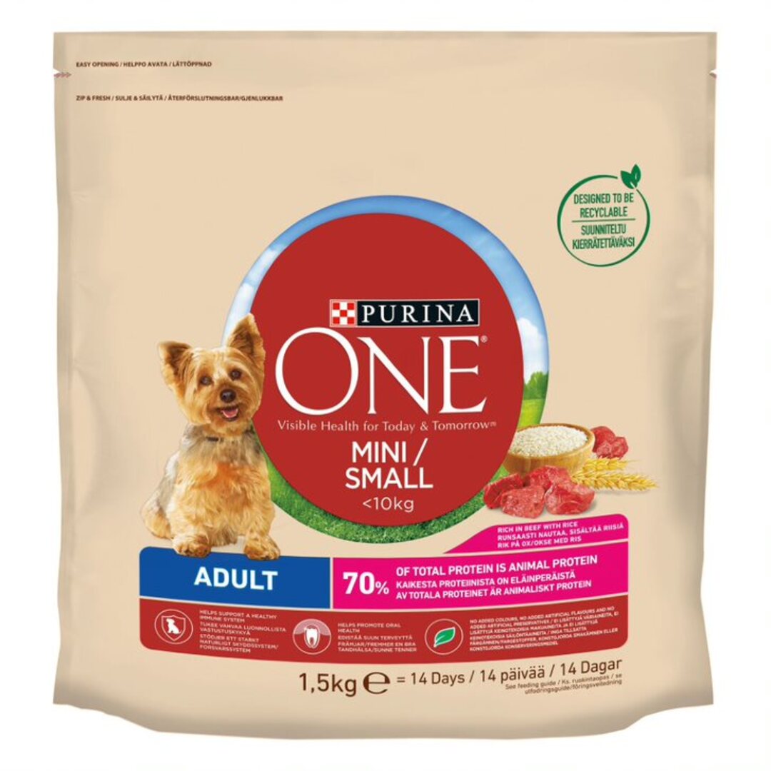 PURINA ONE Small Dog Adult med Ox Purina